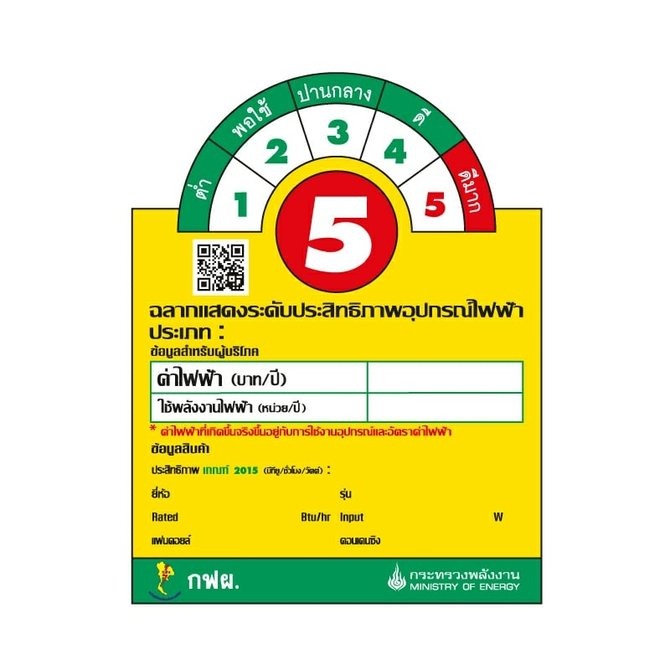 ฉลากเบอร์ 5 ประหยัดไฟ